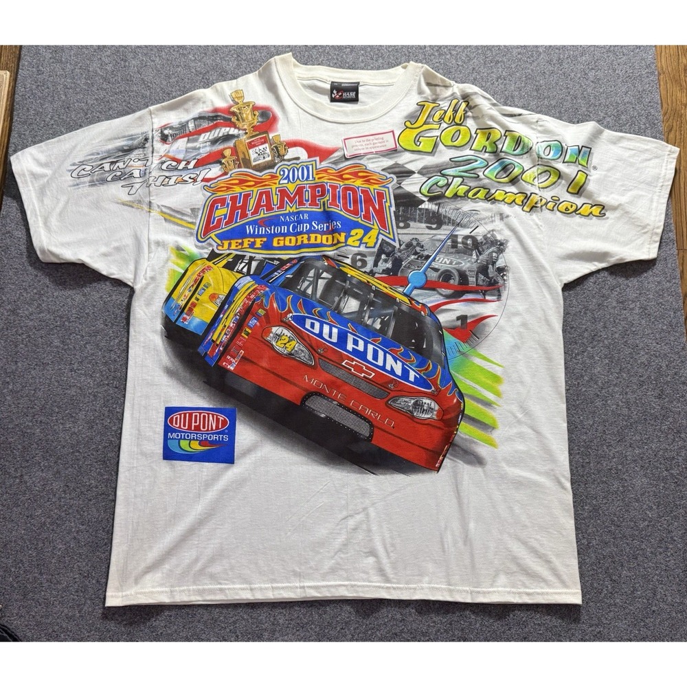 Vtg 2001 Jeff Gordon Winston Cup Champion Nascar 24 AOP T‎ Shirt Size XL New